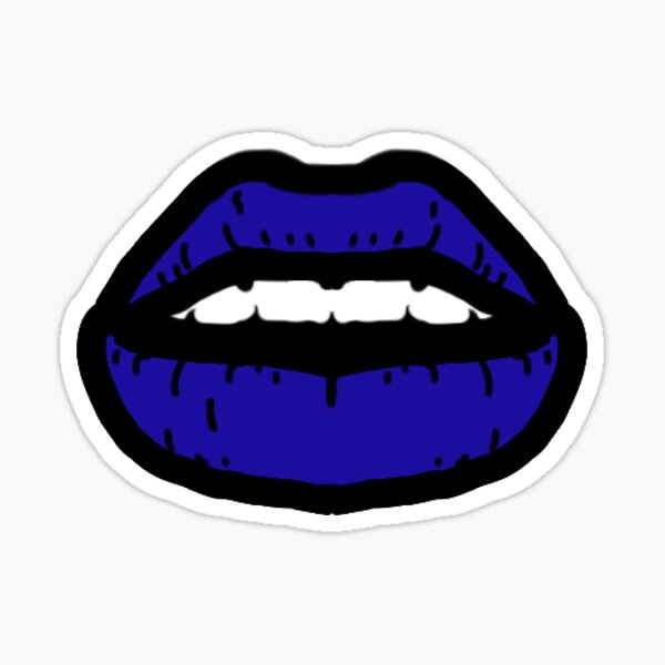 Dark Blue Lips Sticker