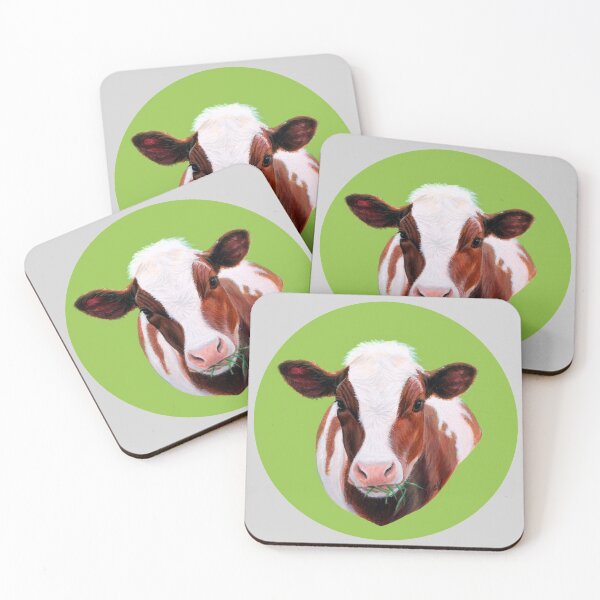 Item preview, Red Cow (grey background) designed and sold by SandraWarmerdam.