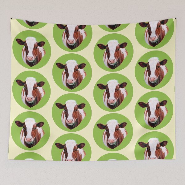 Item preview, Red Cow (yellow background) designed and sold by SandraWarmerdam.