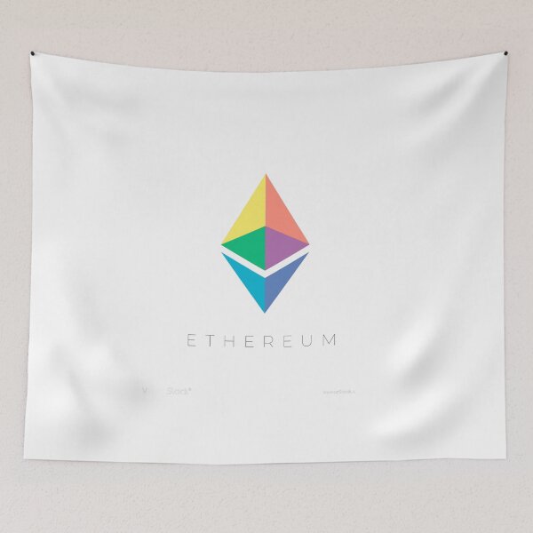 Item preview, Ethereum crypto coin colored logo designed and sold by CryptoBazaar.
