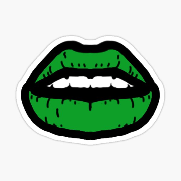 Dark Green Lips Sticker