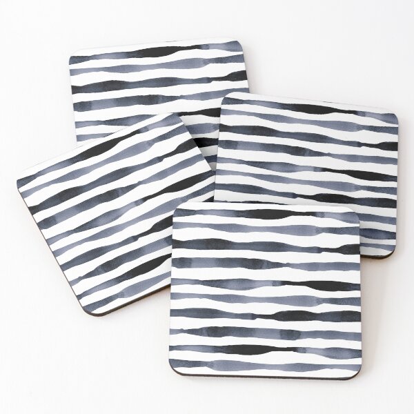 Item preview, Payne's Grey Watercolour Stripes designed and sold by RebeccaFlaherty.
