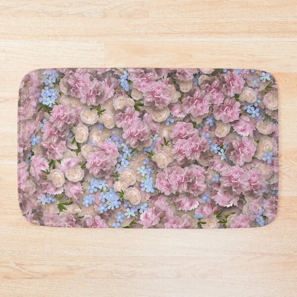 Item preview, Pastel Peony Seamless Design with Blue Flax designed and sold by cozycaroline.