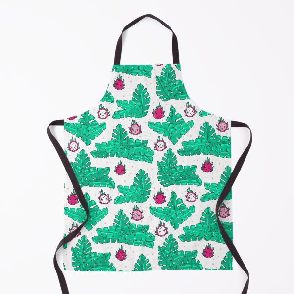 Item preview, Cute pink, kawaii cartoon dragon fruit / pitaya with jungle leaves designed and sold by FlamesandFrost.