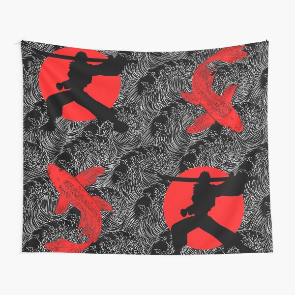 Vista previa del artículo con la obra «Carpa Koi japonesa y Shogun», diseñado y vendido por Shane Diamond.