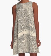 Vintage Map of Frankfurt Germany (1864) A-Line Dress