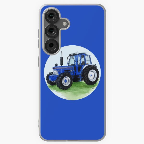 Item preview, Blue Classic Tractor (blue background) designed and sold by SandraWarmerdam.