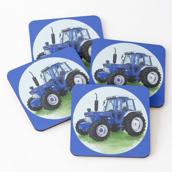 Item preview, Blue Classic Tractor (blue background) designed and sold by SandraWarmerdam.