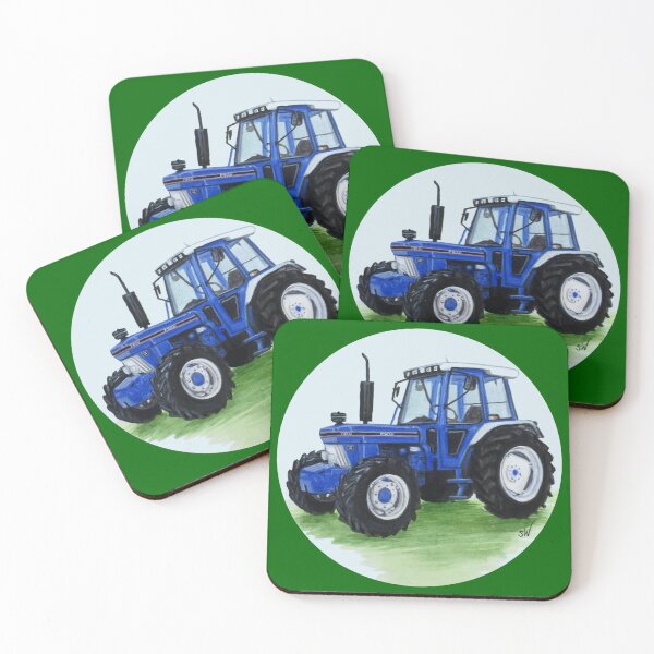 Item preview, Blue Classic Tractor (green background) designed and sold by SandraWarmerdam.