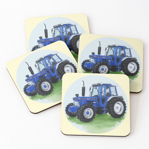 Item preview, Blue Classic Tractor (yellow background) designed and sold by SandraWarmerdam.