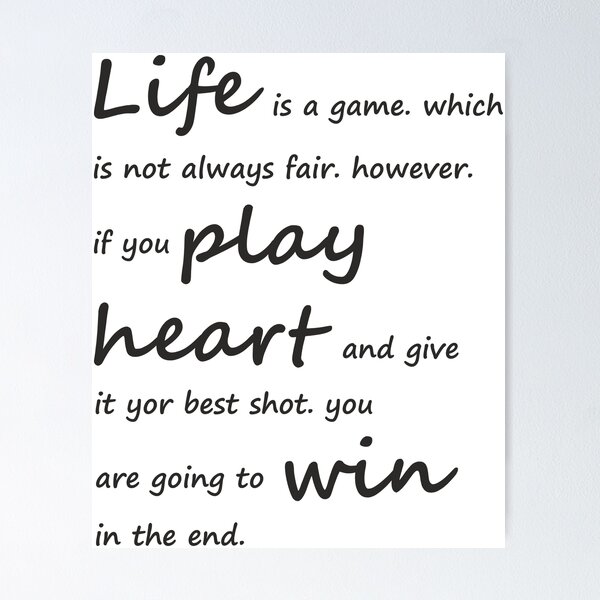 Life is an RPG Game Quote Poster