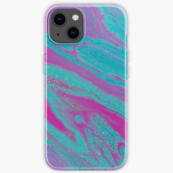 Pink, Blue and Gold Marble iPhone Soft Case