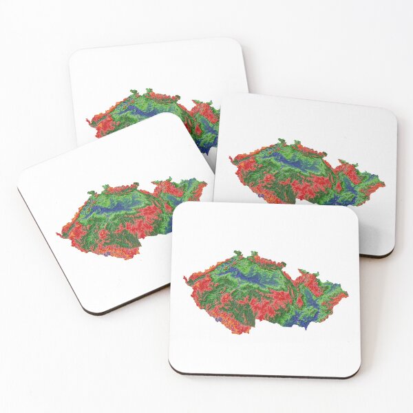 Item preview, Czechia Elevation Map in Unique Colours with White Background designed and sold by GrasshopperGeo.