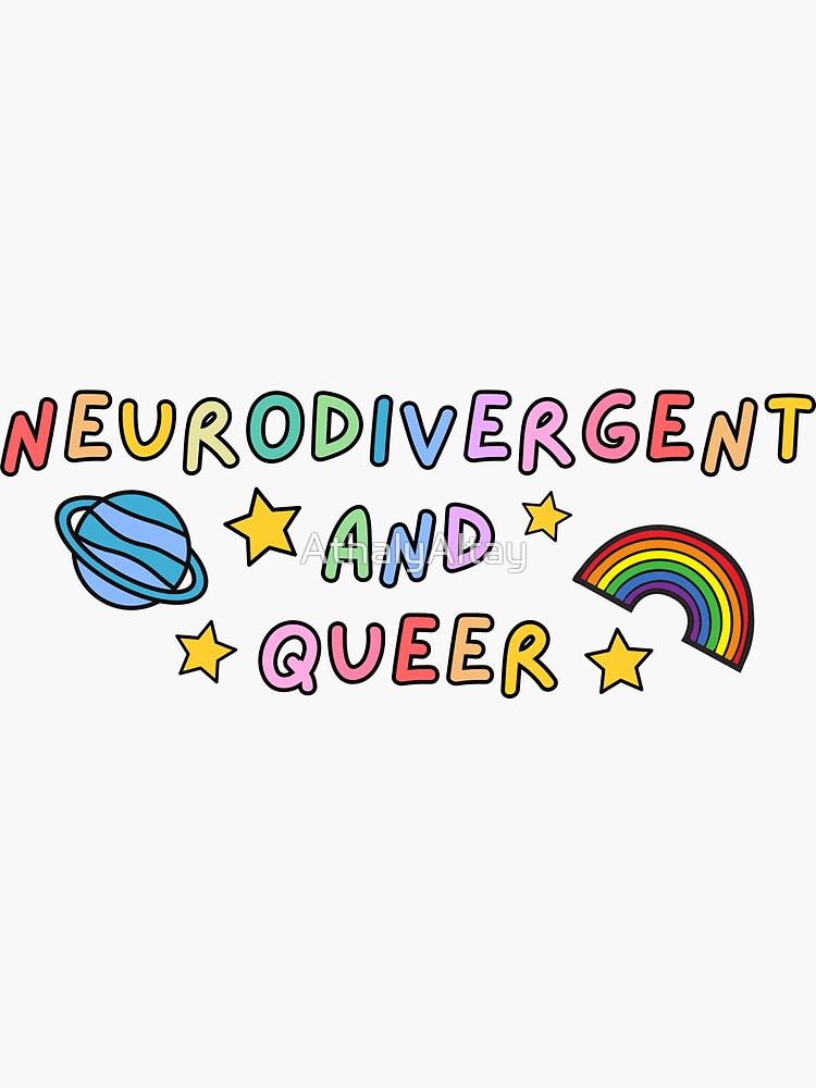 Aperçu 3 sur 3. Sticker avec l'œuvre Arc-en-ciel neurodivergent et queer créée et vendue par AthalyAltay.