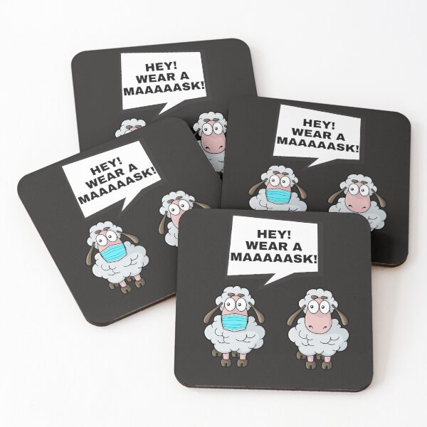 Item preview, SHEEP MEME, WEAR A MASK, COVID MEME, WHITE SHEEP, CRISIS,  designed and sold by R B Chrystal.