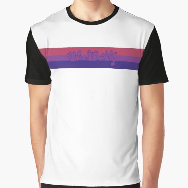 red black and purple graphic tee