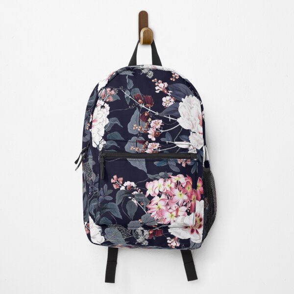 Item preview, Luxury Florals, Pink and White on Navy designed and sold by meggydesigns.