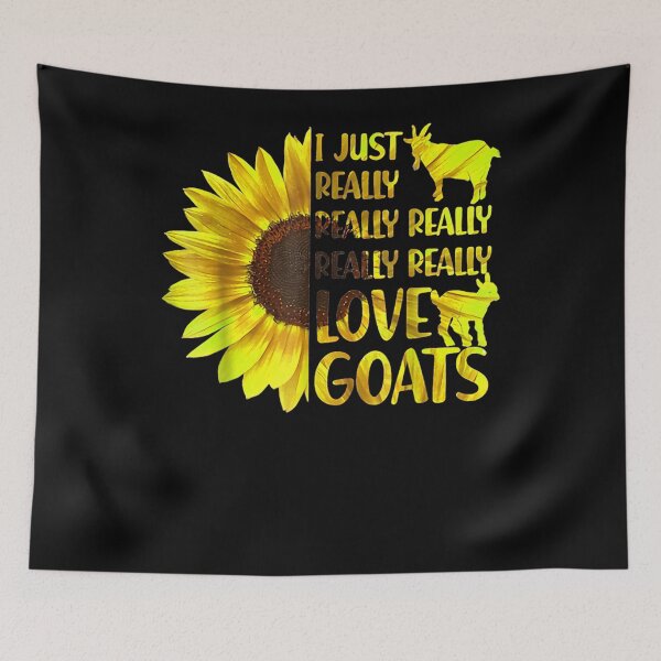 Item preview, Gold Goat Sunflower I Just Really Really Love Goats Gift  designed and sold by mchargue12.