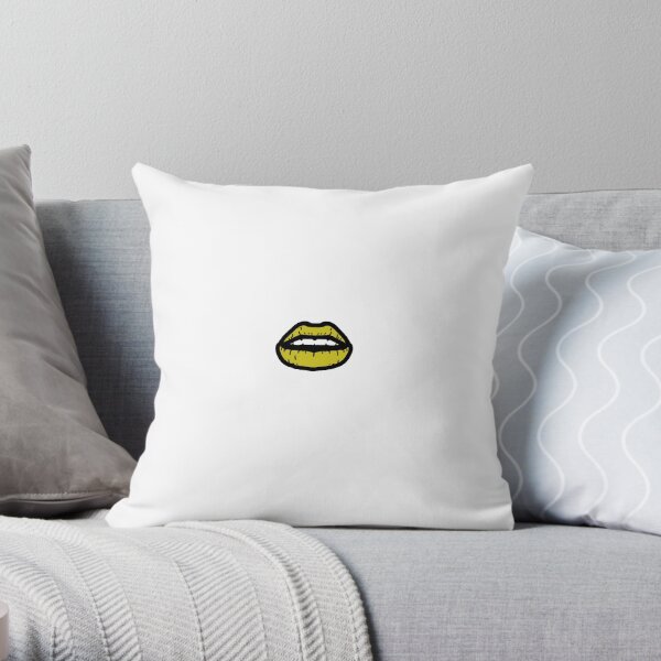 Dark Yellow Lips Throw Pillow