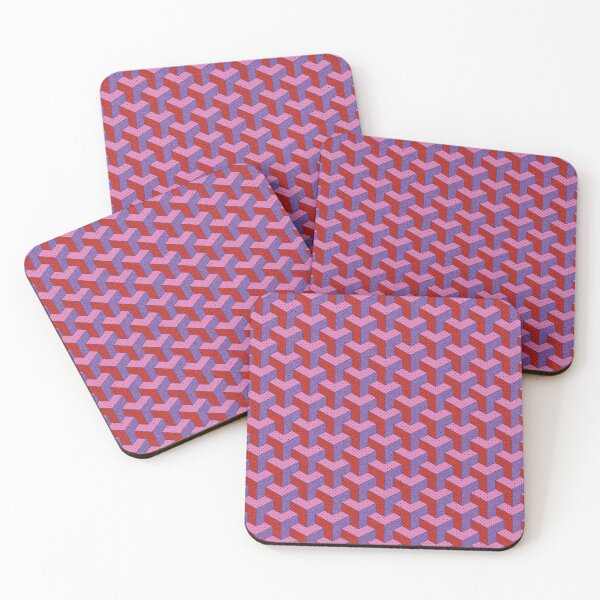 Item preview, Geometric Interwoven Cube - Patterned Berry designed and sold by JPuckett-Design.