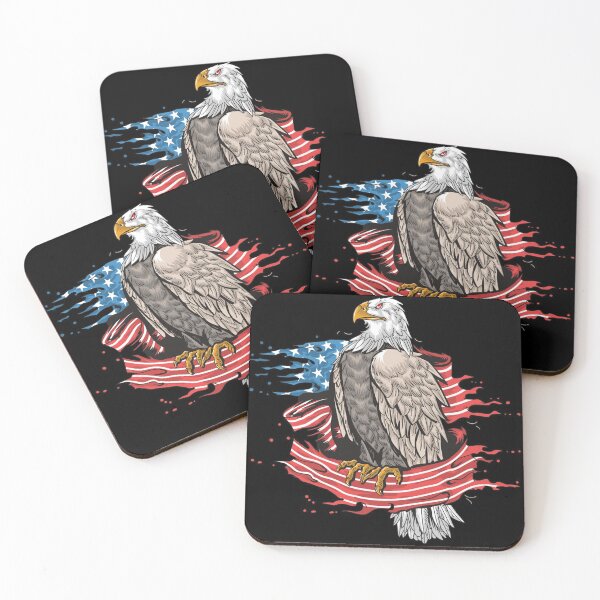Item preview, cool looking eagle with an american flag, design suitable for american national day designed and sold by teemix.