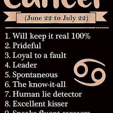 Cancer Zodiac Sign Astrology T Shirt June July Birthday