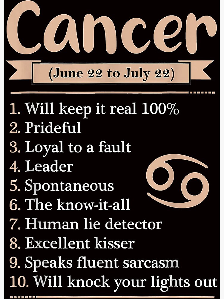 Cancer Zodiac Sign Astrology T Shirt June July Birthday