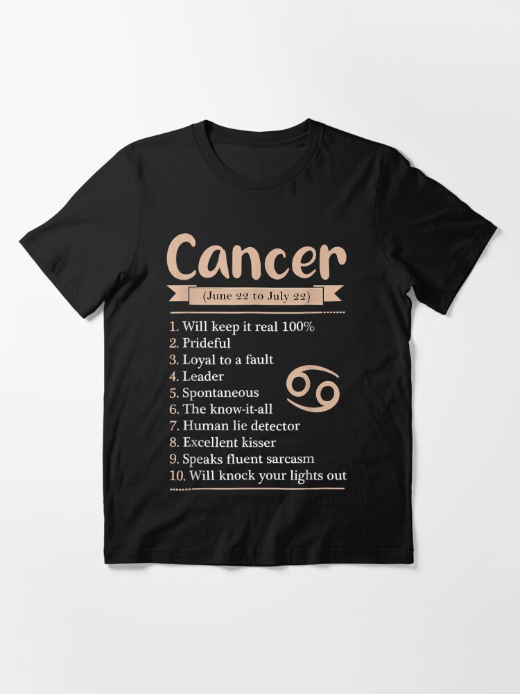 Cancer Zodiac Sign Astrology T Shirt June July Birthday