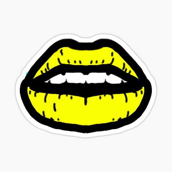 Neon Yellow Lips Sticker