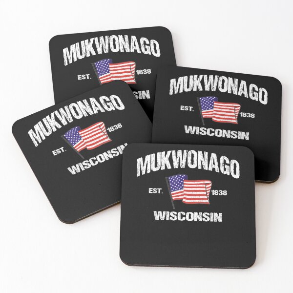 Item preview, Mukwonago Wisconsin Wi Usa Stars Stripes Vintage Style Gift  designed and sold by mchargue12.