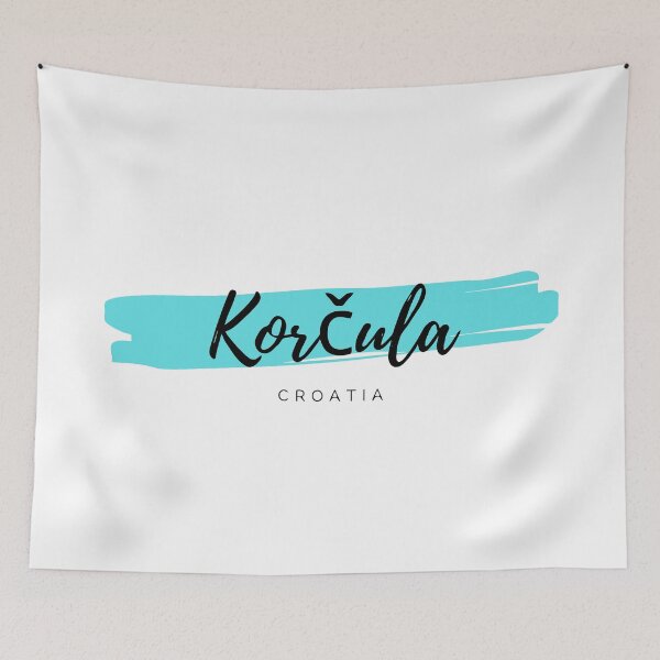 Item preview, Korčula Island in Dalmatia, Croatia - Hrvatska - Turquoise Blue Minimalistic Sea Resort Design designed and sold by Vintage-TM.
