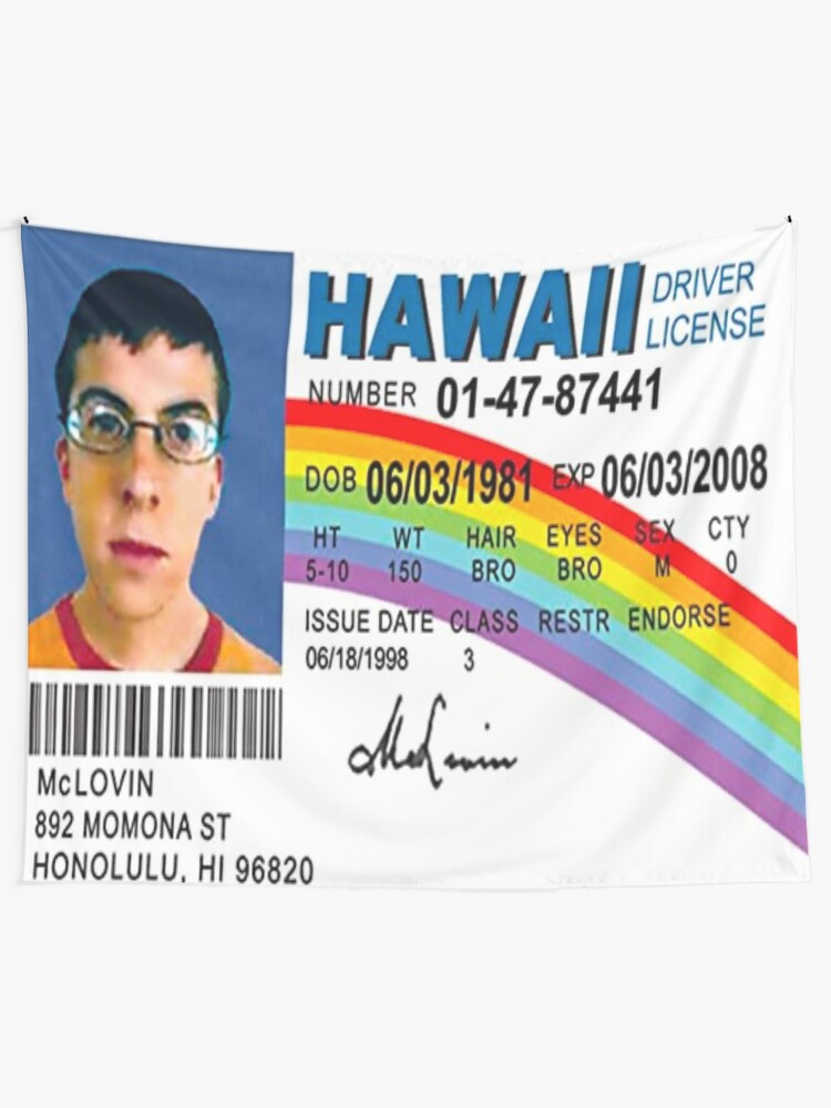 Mclovin Fake Id Tapestry