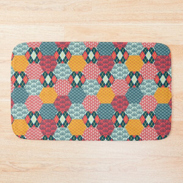 Item preview, Retro Vintage Patchwork Hexie Quilt designed and sold by carabara.