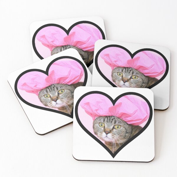 Item preview, Cat in a Shower Cap In A Heart designed and sold by BuzzySpaceBee.