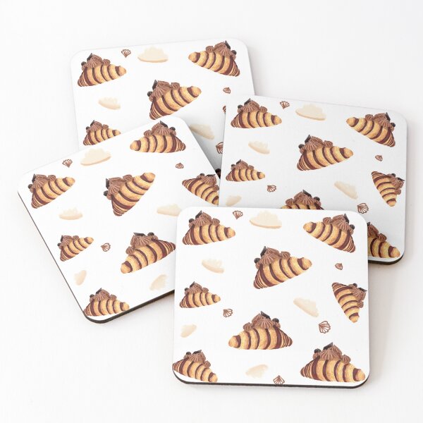 Item preview, Chocolate croissants, chocolate cream toppings, meringue conflakes and chocolate sauce Vector Illustration Style designed and sold by moman-24.