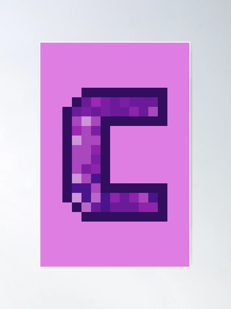 Letter Art Purple Retro Pixel Pattern - M Poster for Sale by dylanxh