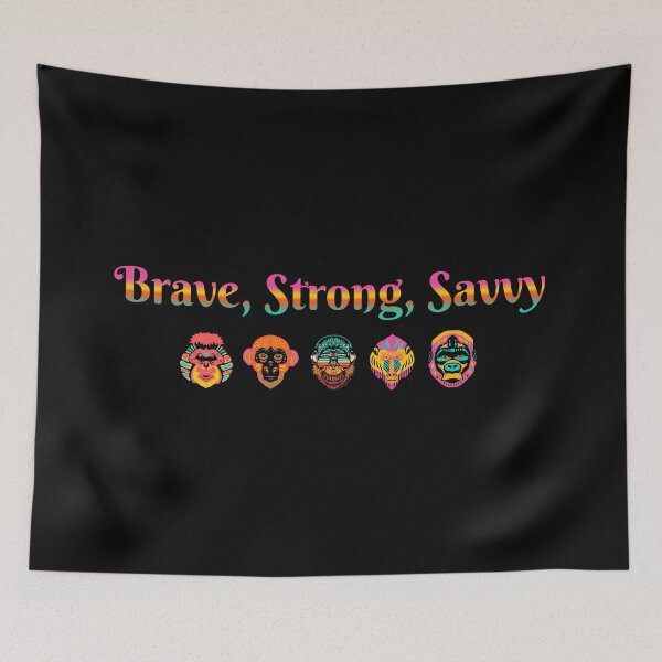 Item preview, Brave, Strong, Savvy - Rainbow, Happy Monkeys, Teamwork designed and sold by SavvySapien.