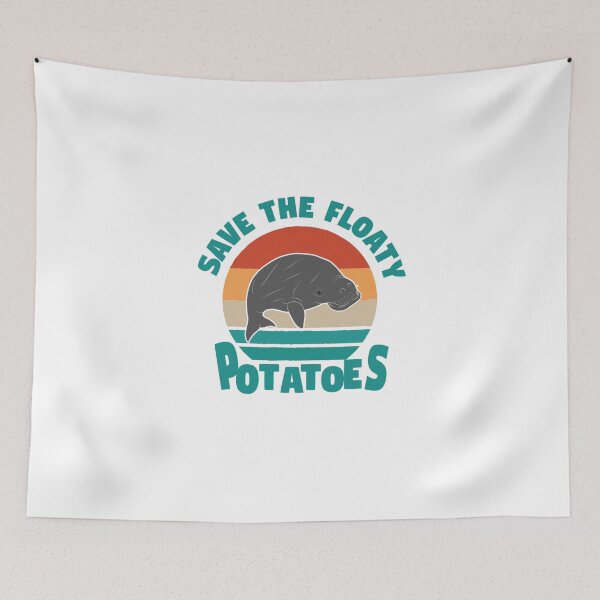 Item preview, Save The Floaty Potatoes Funny Manatee designed and sold by Mriganka Gogoi.