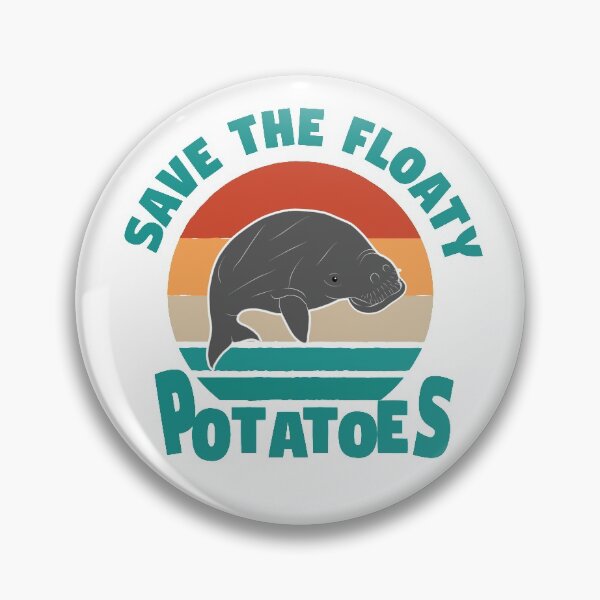 Item preview, Save The Floaty Potatoes Funny Manatee designed and sold by Mriganka Gogoi.