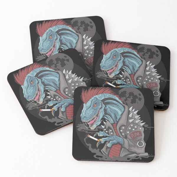 Item preview, Dinosaur Punk Raptor t-rex element vector designed and sold by teemix.