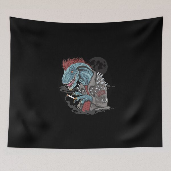 Item preview, Dinosaur Punk Raptor t-rex element vector designed and sold by teemix.