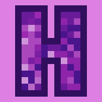 Letter Art Purple Retro Pixel Pattern - M Poster for Sale by dylanxh