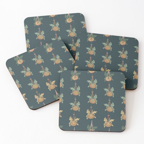 Item preview, kokedama plants illustration and pattern designed and sold by rysunki-malunki.