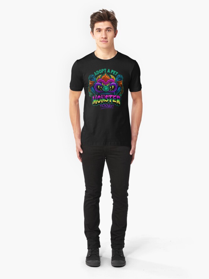 Alternate view of Adopt a Pet Monster Slim Fit T-Shirt