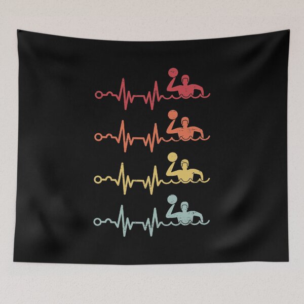 Item preview, Water Polo Swim Sport Heartbeat Retro Water Polo EKG designed and sold by shirti.