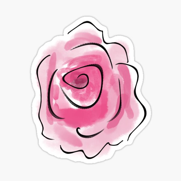 Happy Pink Roses Floral Pattern Sticker