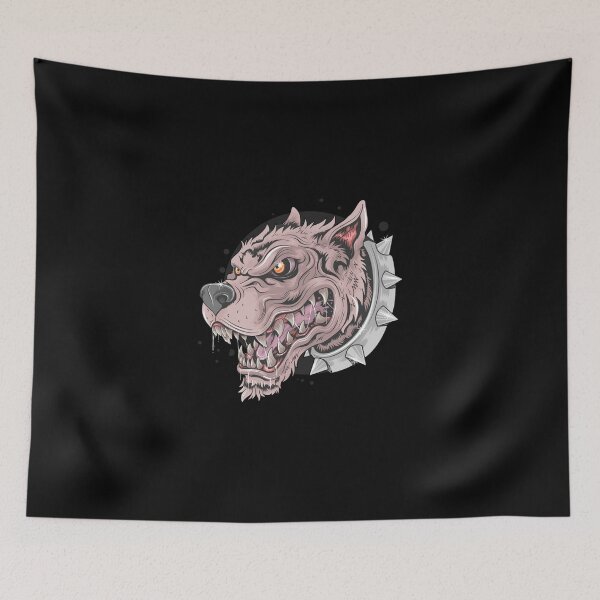 Item preview, Dog Beast Face wild punk artwork detail vector designed and sold by teemix.