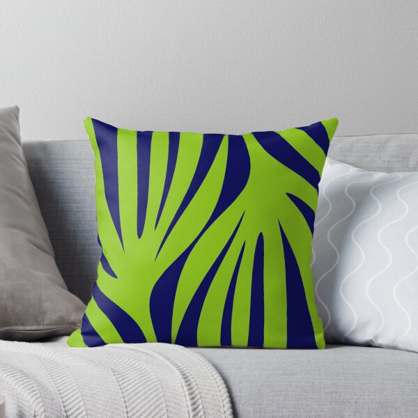 Item preview, Maldives Abstract Leaves Pattern in Lime Green and Bright Navy Blue designed and sold by kierkegaard.