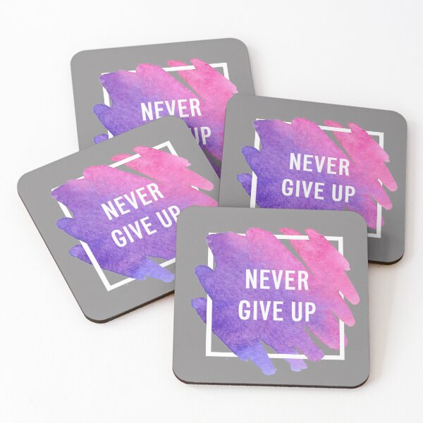 Item preview, Motivational Abstract Design never give up Purple Blue White designed and sold by WearWolfDesigns.