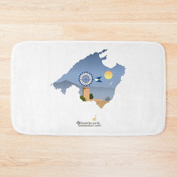 Item preview, Mallorca T-Shirt Design Windmill and Tramuntana Mountains designed and sold by Spassprediger.